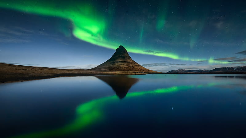 Earth, Kirkjufell, Iceland , Aurora Borealis, HD wallpaper