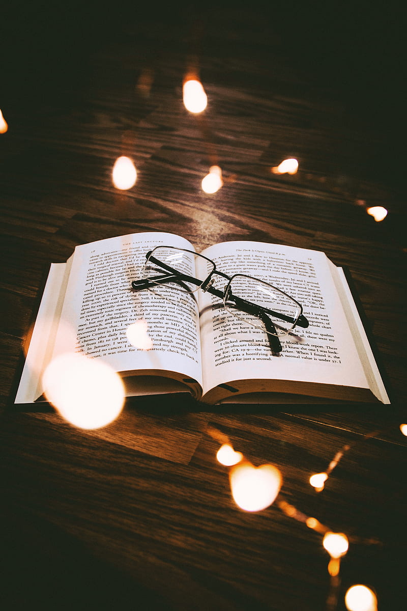 book, glasses, reading, glare, HD phone wallpaper