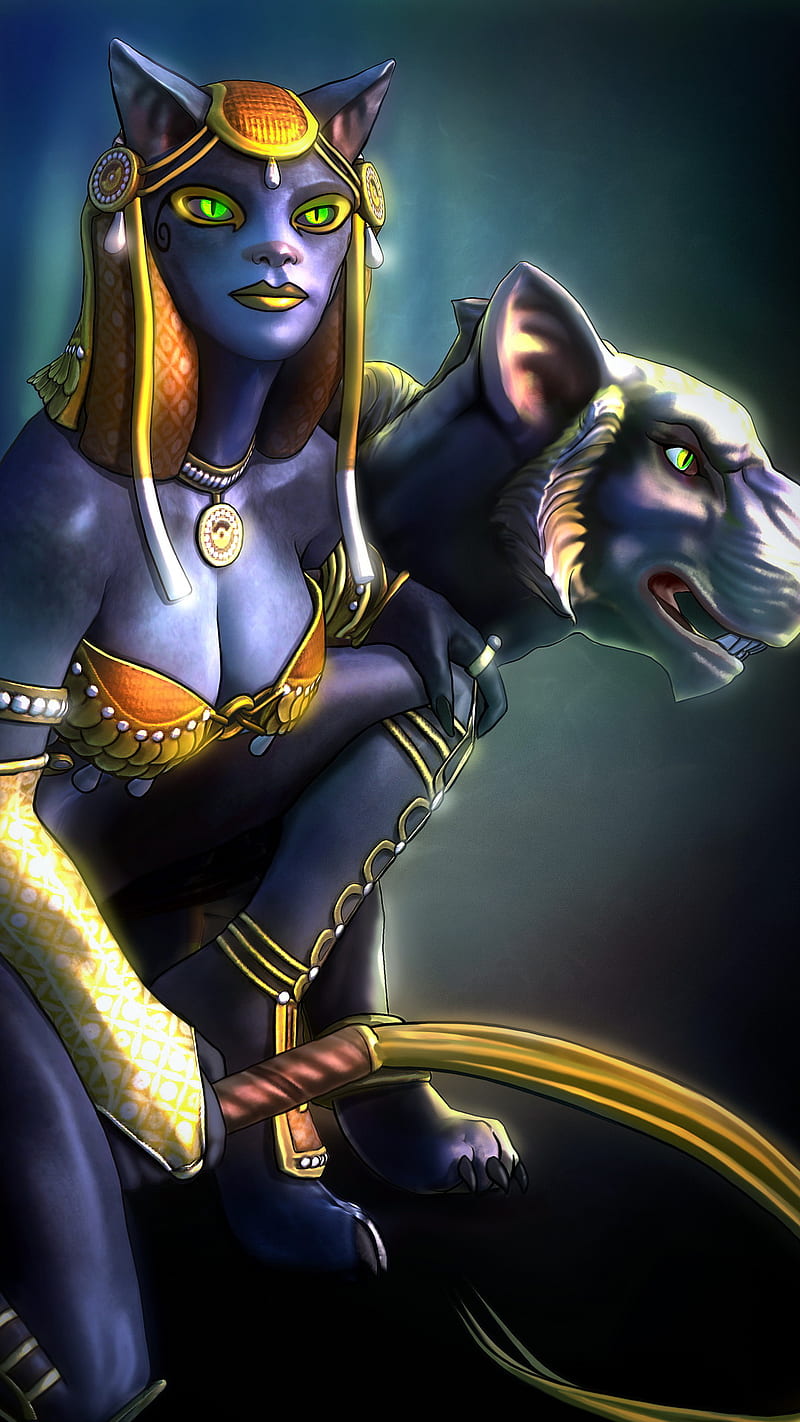 Egyptian Goddess Bastet Art 4k - Etsy Israel