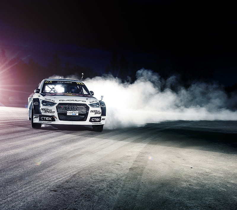Audi, drifting, germany, need for speed, white, HD wallpaper