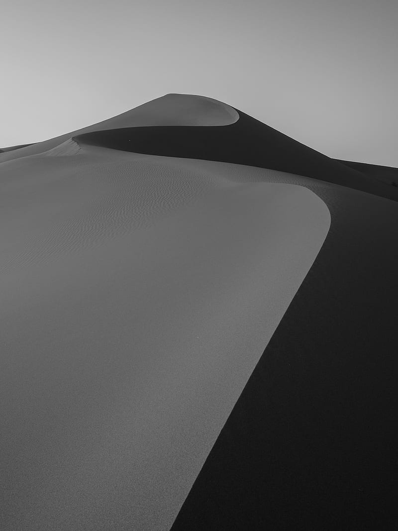 desert, sand, bw, dunes, winding, HD phone wallpaper