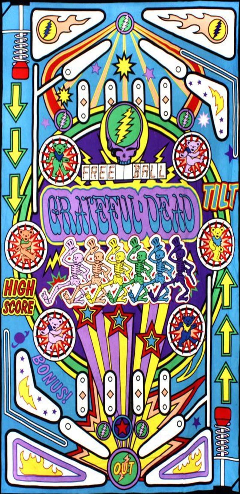 Grateful Dead Dead Grateful High Music Pinball Rock Score Woodstock Hd Mobile Wallpaper Peakpx