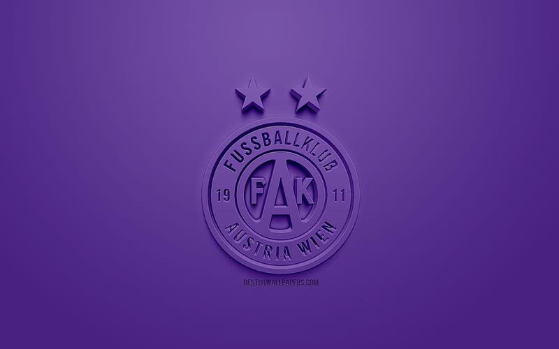 Austria Vienna, creative 3D logo, purple background, 3d emblem, Austrian football club, Austrian Football Bundesliga, Vienna, Austria, 3d art, football, stylish 3d logo, FK Austria Wien, HD wallpaper
