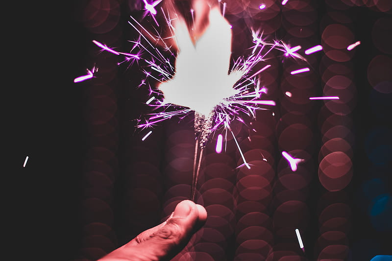 Close-Up of Person Holding Sparkler, HD wallpaper