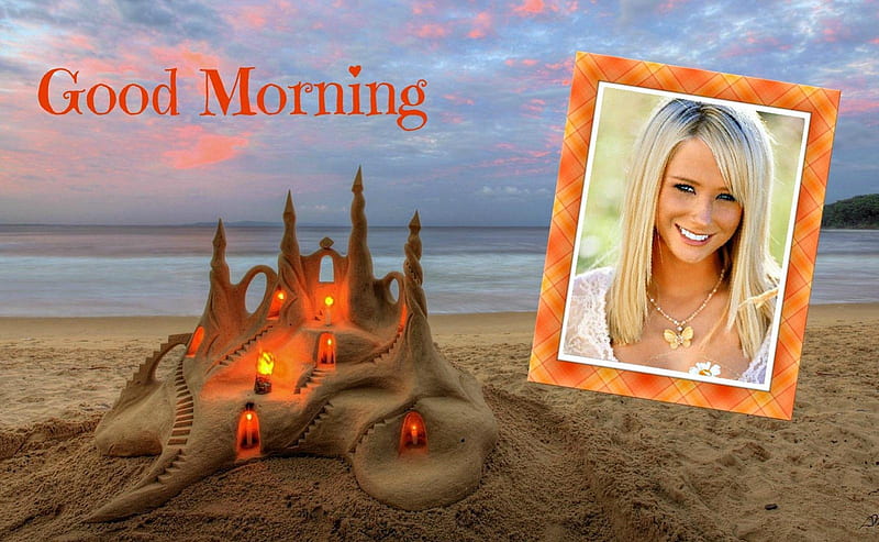 Sara Jean Underwood ~ Good Morning, sand, sunrise, model, castle, HD wallpaper