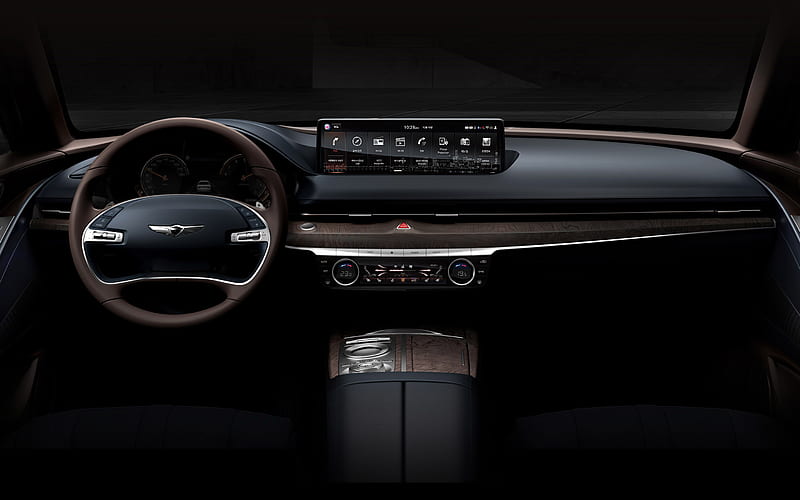 2021, Genesis G80, inside view, interior, new G80, Front Panel, korean luxury cars, Genesis, HD wallpaper