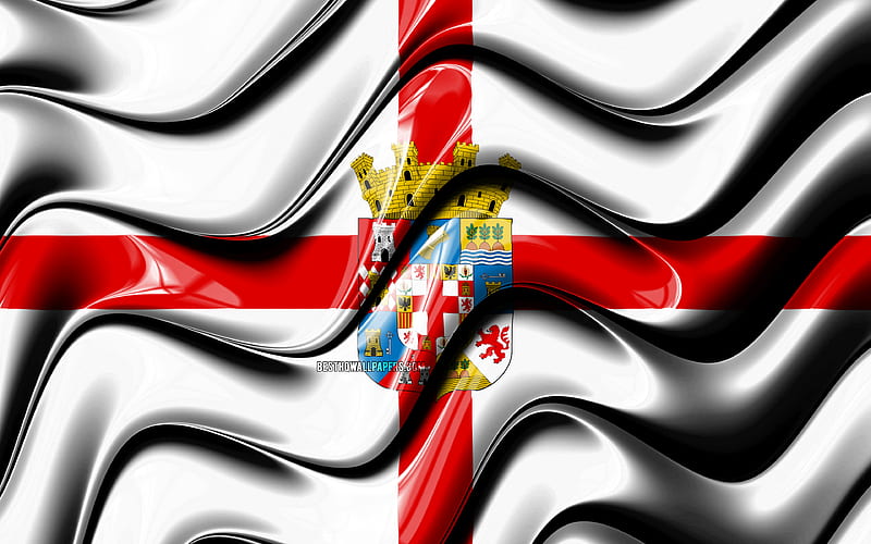 Almeria flag Provinces of Spain, administrative districts, Flag of Almeria, 3D art, Almeria, spanish provinces, Almeria 3D flag, Spain, Europe, HD wallpaper