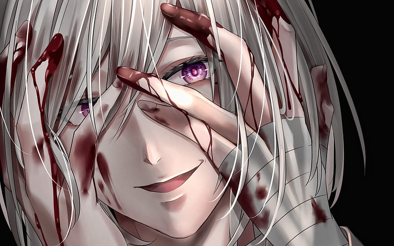 Cutthroat, violet eyes, Akudama Drive, artwork, protagonist, manga, Cutthroat Akudama Drive, HD wallpaper