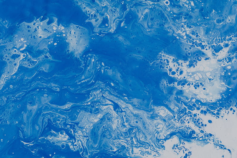 stains, liquid, paint, abstraction, blue, HD wallpaper