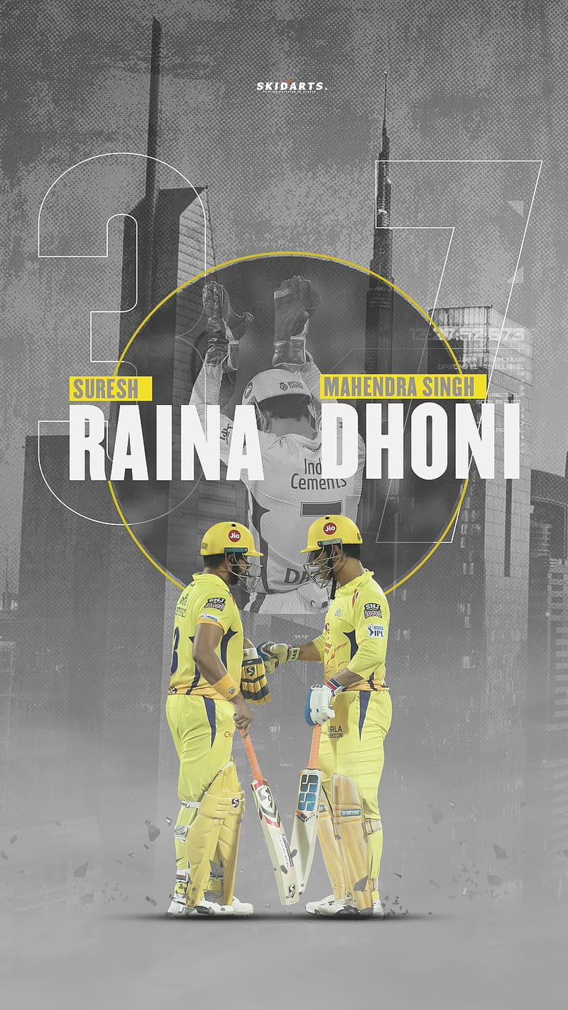 Raina and Dhoni, chennai super kings, csk, ms dhoni, suresh raina, HD phone wallpaper