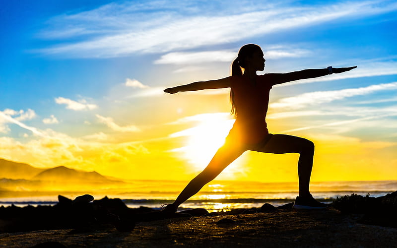 Yoga, Morning, Sunrise, Yoga Poses, Exercises, Healthy lifestyle, HD wallpaper