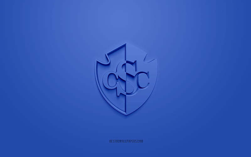 CS Cartagines, creative 3D logo, blue background, Liga FPD, 3d emblem, Costa Rican football club, Cartago, Costa Rica, football, Liga CS Cartagines 3d logo, HD wallpaper