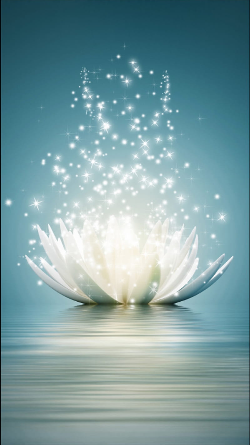 Magic lotus, fantasy, flower light, lights, HD phone wallpaper