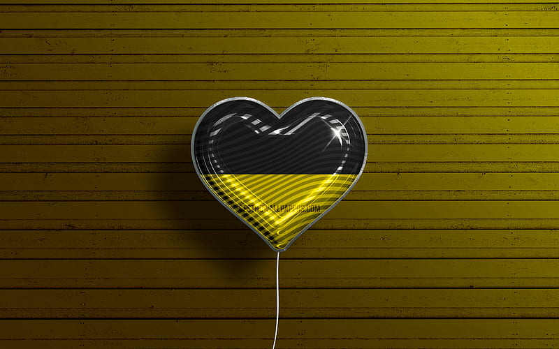 I Love Munich, , realistic balloons, yellow wooden background, german cities, flag of Munich, Germany, balloon with flag, Munich flag, Munich, Day of Munich, HD wallpaper