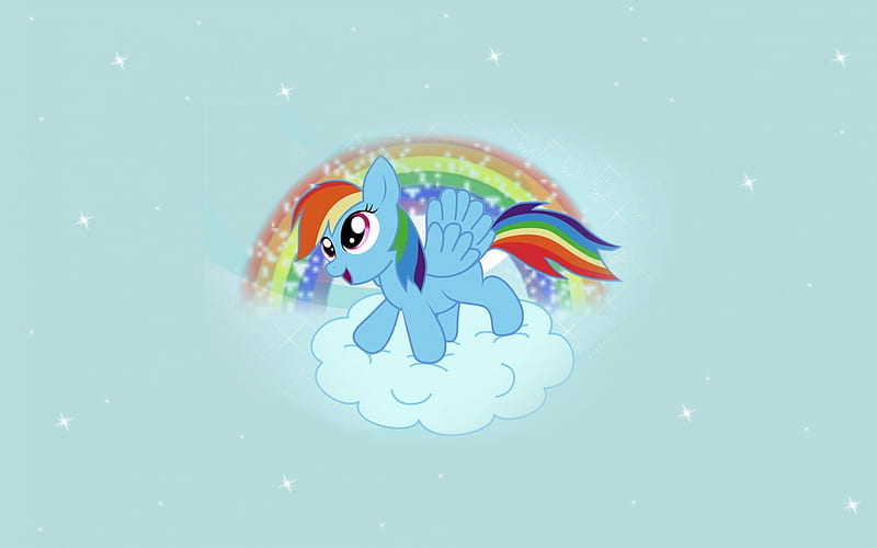 Cute Rainbow Dash, My Little Pony, Friendship is Magic, Rainbow, Rainbow Dash, Cartoon, Cloud, HD wallpaper