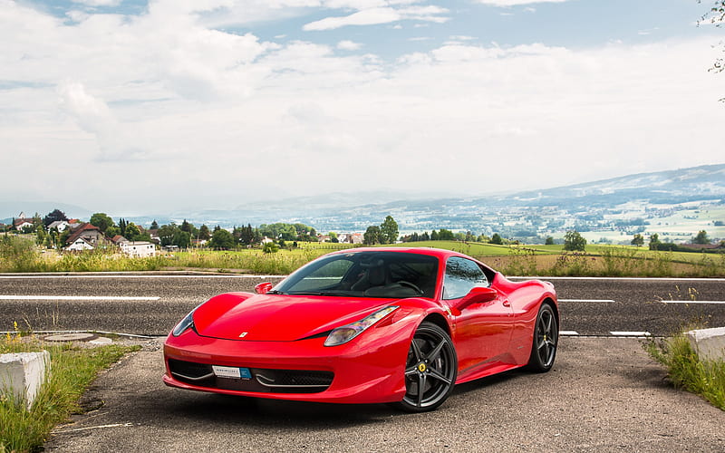 Ferrari 458 Italia, red sports car, exterior, supercar, italian sports cars, Ferrari, HD wallpaper