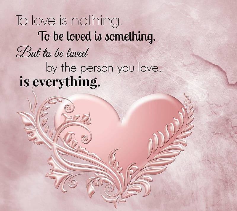 Love, background, pink heart, shine, text quote, to be loved, HD wallpaper