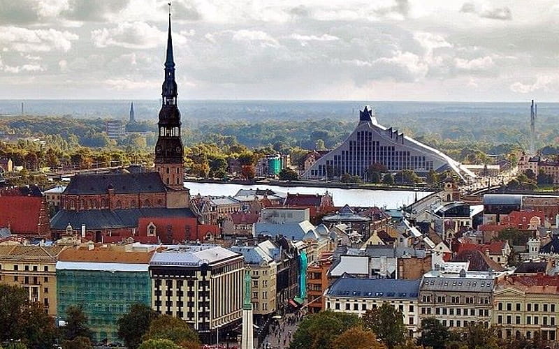 Riga, Latvia, city, Riga, church, Latvia, Daugava, river, HD wallpaper