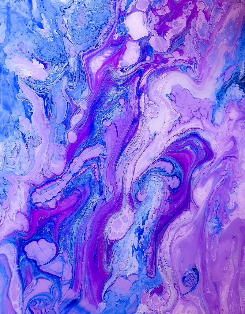 stains, paint, liquid, abstraction, purple, blue, HD phone wallpaper