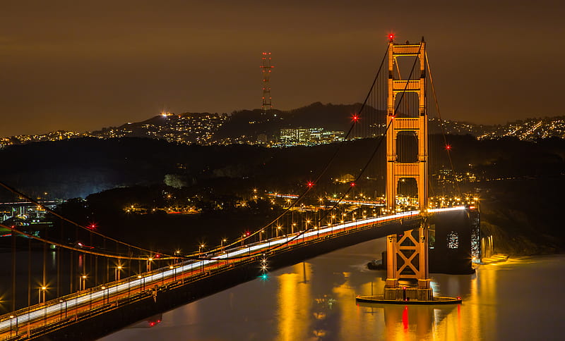 golden gate bridge during night time, HD wallpaper