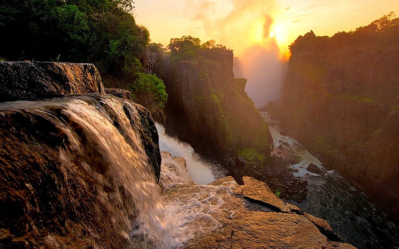 AMAZING FALLS, victoria, waterfall, nature, paul bruins graphy, zimbabwe, africa, HD wallpaper