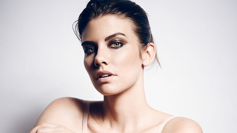 Lauren Cohan makeup, portrait, brunette, beautiful girl, HD wallpaper