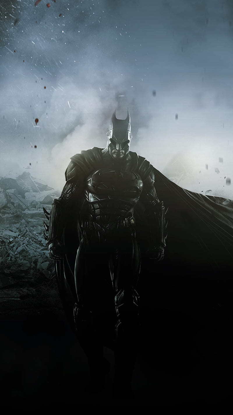 Batman Injustice 2, black, dark, dc, hero, heroe, knight, super, superhero, HD phone wallpaper