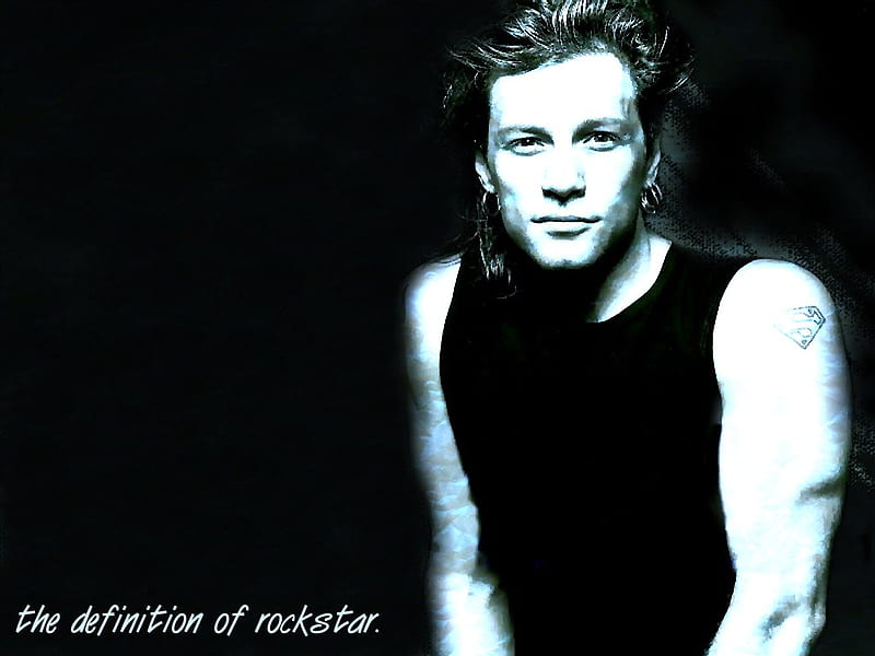 Jon Bon Jovi B & W, jon bon jovi, rockstar, male, people, HD wallpaper