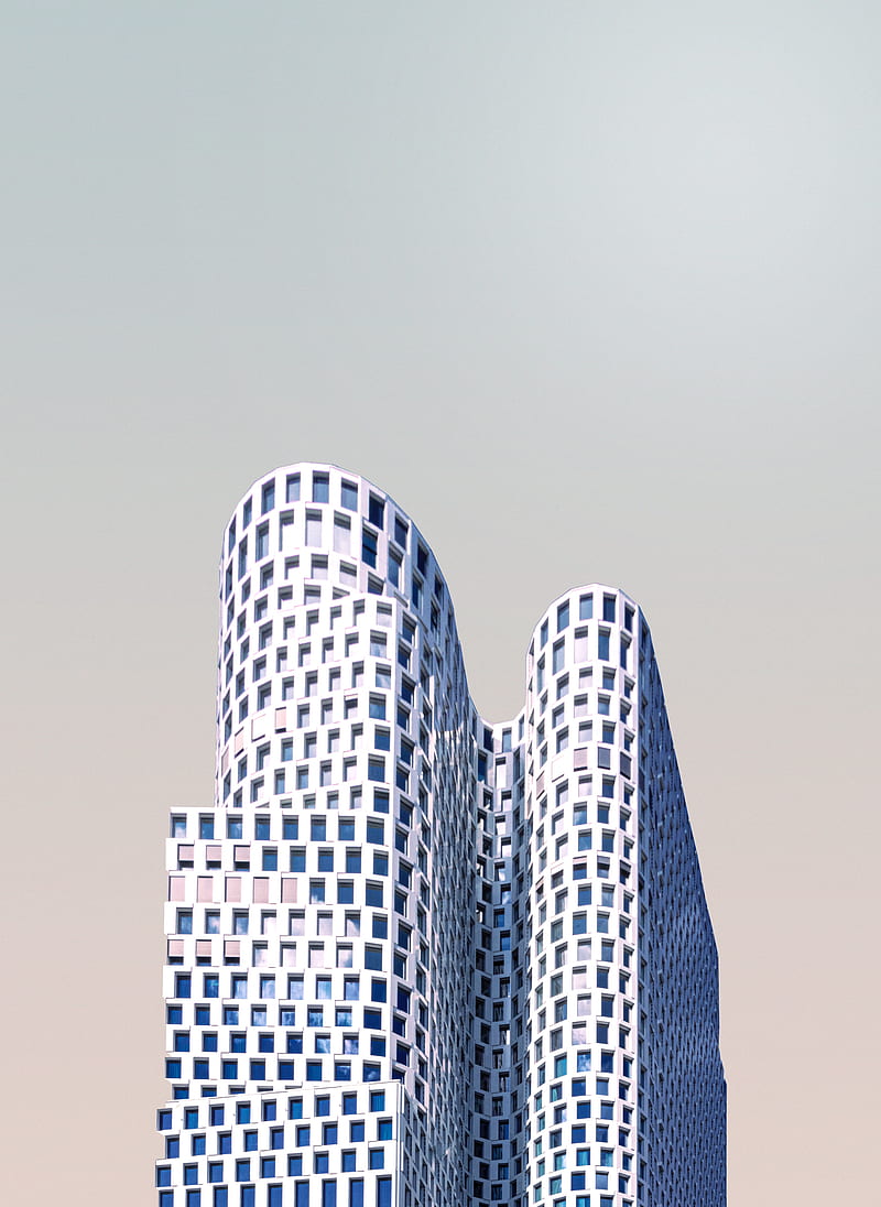 building, architecture, skyscraper, minimalism, white, HD phone wallpaper