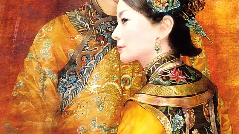 Qing Dynasty Woman 3, colours, face, woman, traditional costume, HD wallpaper
