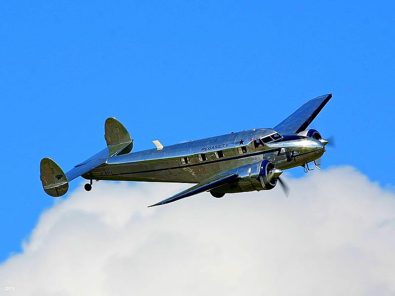 Lockheed Electra, sky, plae, airplane, twin, antique, lockheed, engine, electra, classic, vintage, HD wallpaper