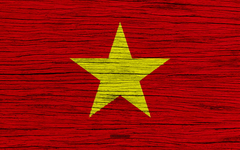 Flag of Vietnam Asia, wooden texture, Vietnamese flag, national symbols, Vietnam flag, art, Vietnam, HD wallpaper