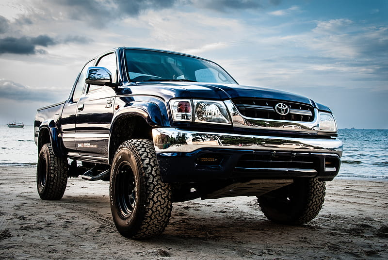 toyota hilux, toyota, car, blue, HD wallpaper