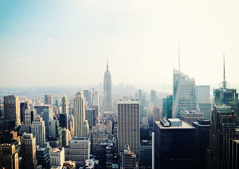 skyscrapers, cityscape, top view, buildings, architecture, City, HD wallpaper