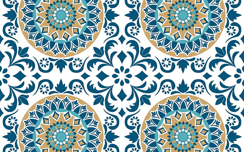 Texture, blue, pattern, brown, mosaic, paper, white, HD wallpaper