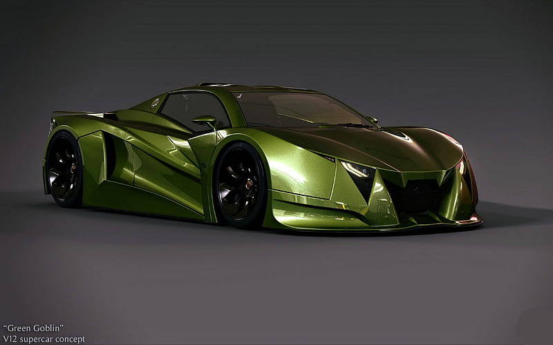 2013 V-12 Goblin Concept, Green, carros, Concept, V-12, HD wallpaper