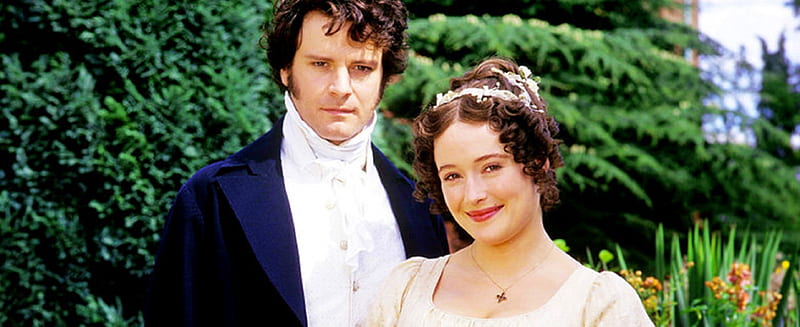 For Isa, a special friend, Brunette actress, brown haired actor, green bush behind, both in late 18th century clothing, HD wallpaper