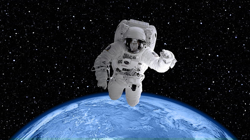 astronaut, earth, star, space suit, Space, HD wallpaper