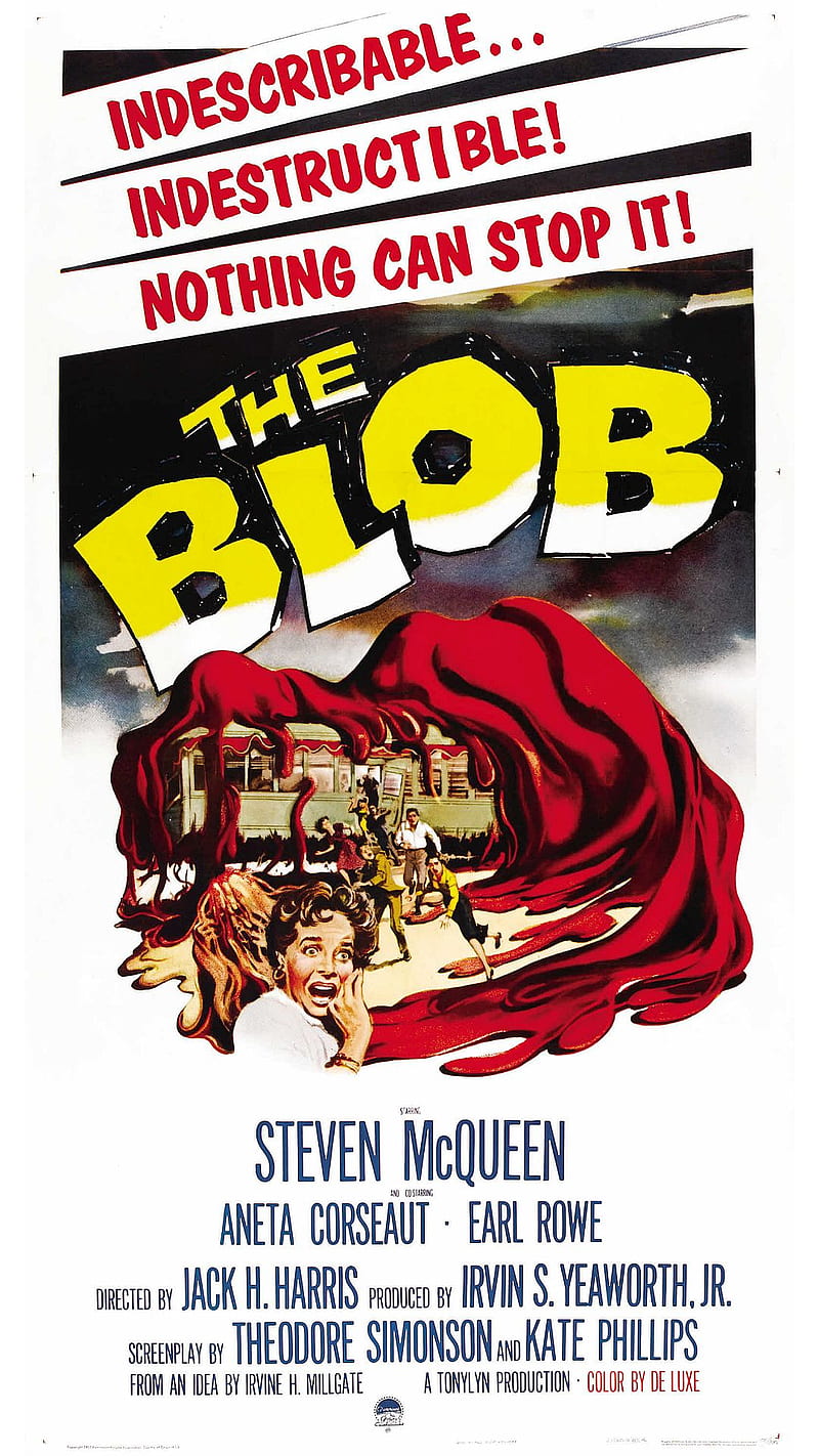 The Blob 1958, movie, poster, the blob, HD phone wallpaper