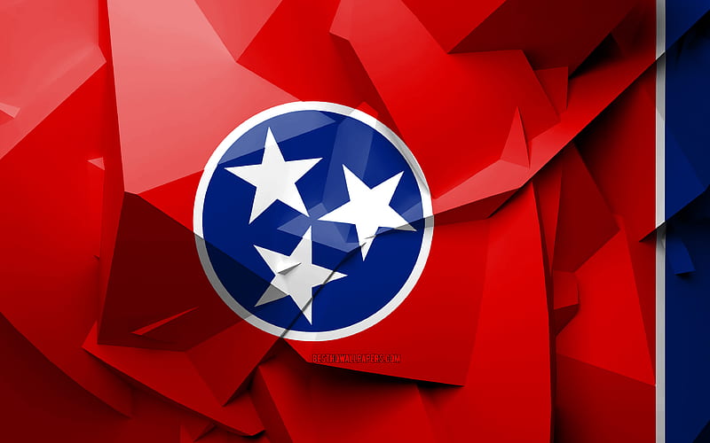 Flag of Tennessee, geometric art, american states, Tennessee flag, creative, Tennessee, administrative districts, Tennessee 3D flag, United States of America, North America, USA, HD wallpaper