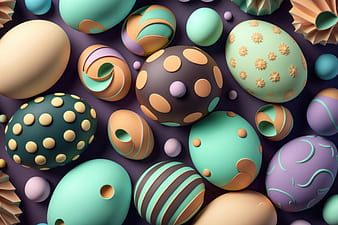 Easter eggs, egg, texture, easter, pattern, card, HD wallpaper