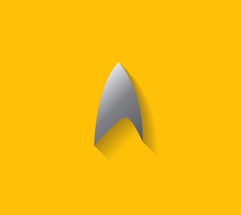 Star Trek Insignia, amber, flat, geek, star trek, starfleet, yellow, HD wallpaper