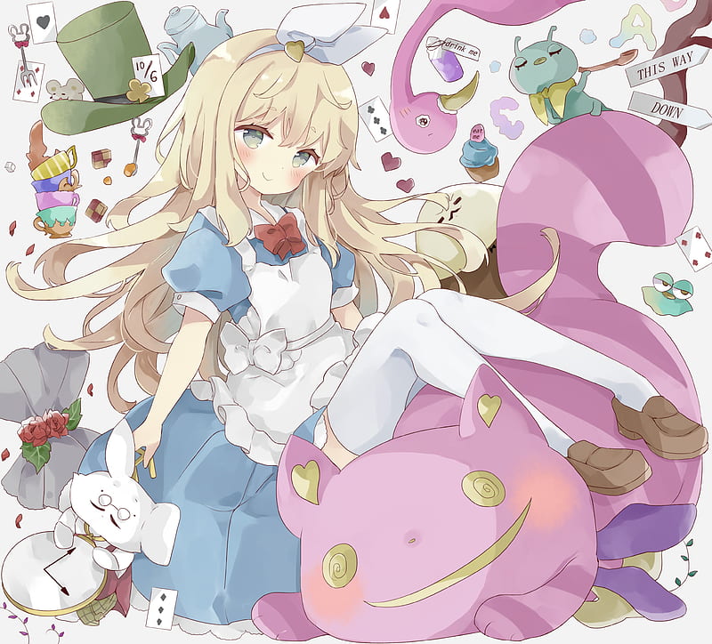 Anime, Alice In Wonderland, Cheshire Cat (Alice in Wonderland) , Alice (Alice in Wonderland), HD wallpaper