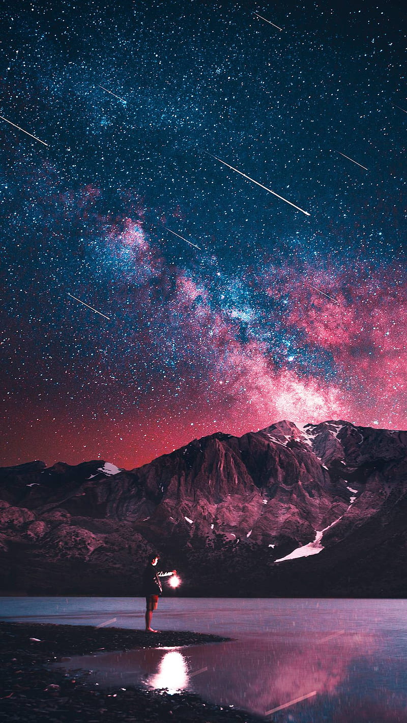 a sky full of stars, mountain, night, star, HD phone wallpaper