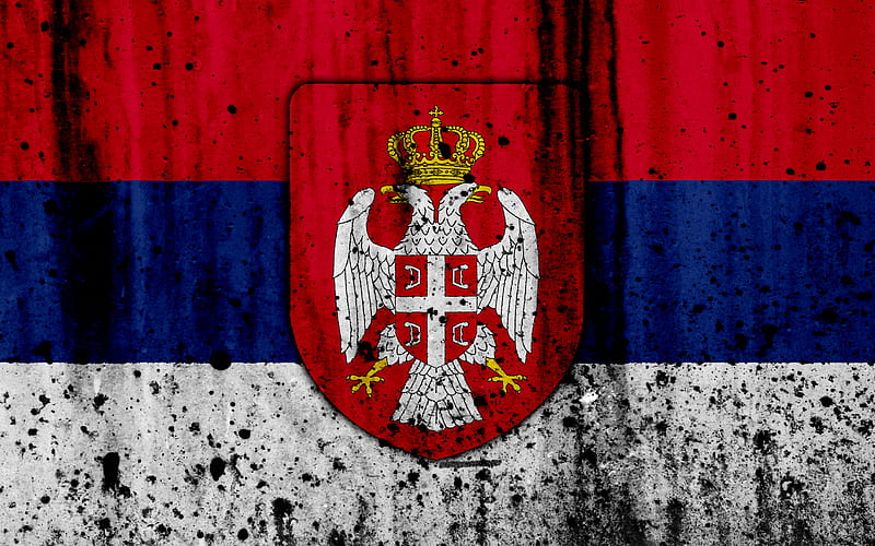 Serbian flag grunge, flag of Serbia, Europe, Serbia, national symbolism, coat of arms of Serbia, Serbian coat of arms, HD wallpaper