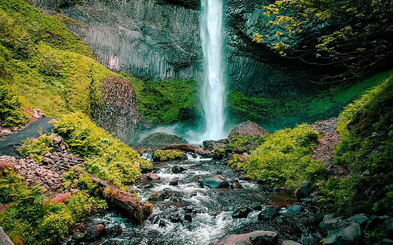 Jungle Canyon waterfall river Scenery, HD wallpaper