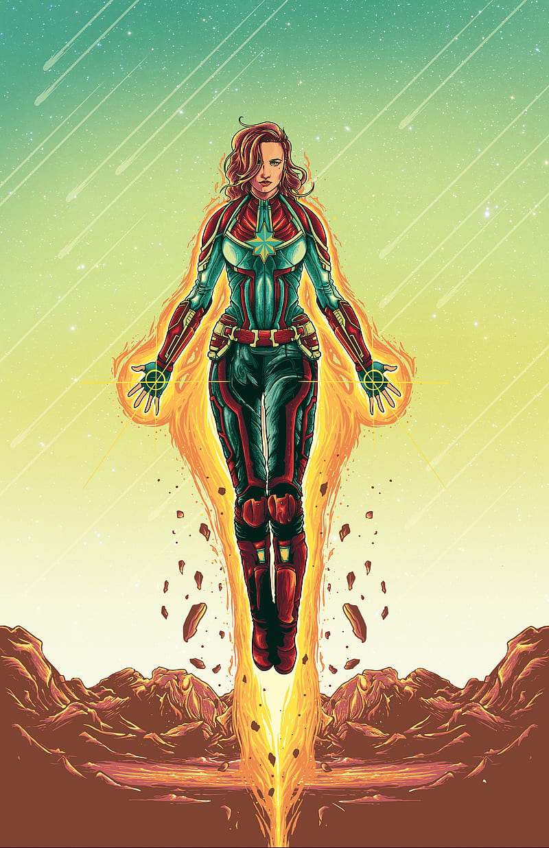 Marvel Captain Marvel Fan Illustration, HD phone wallpaper | Peakpx
