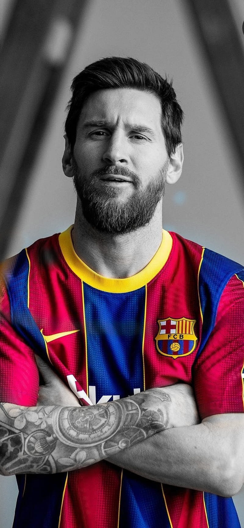 Messi B-W , barcelona, black, black and white, fc, fc barcelona, football, messi, soccer, esports, white, HD phone wallpaper