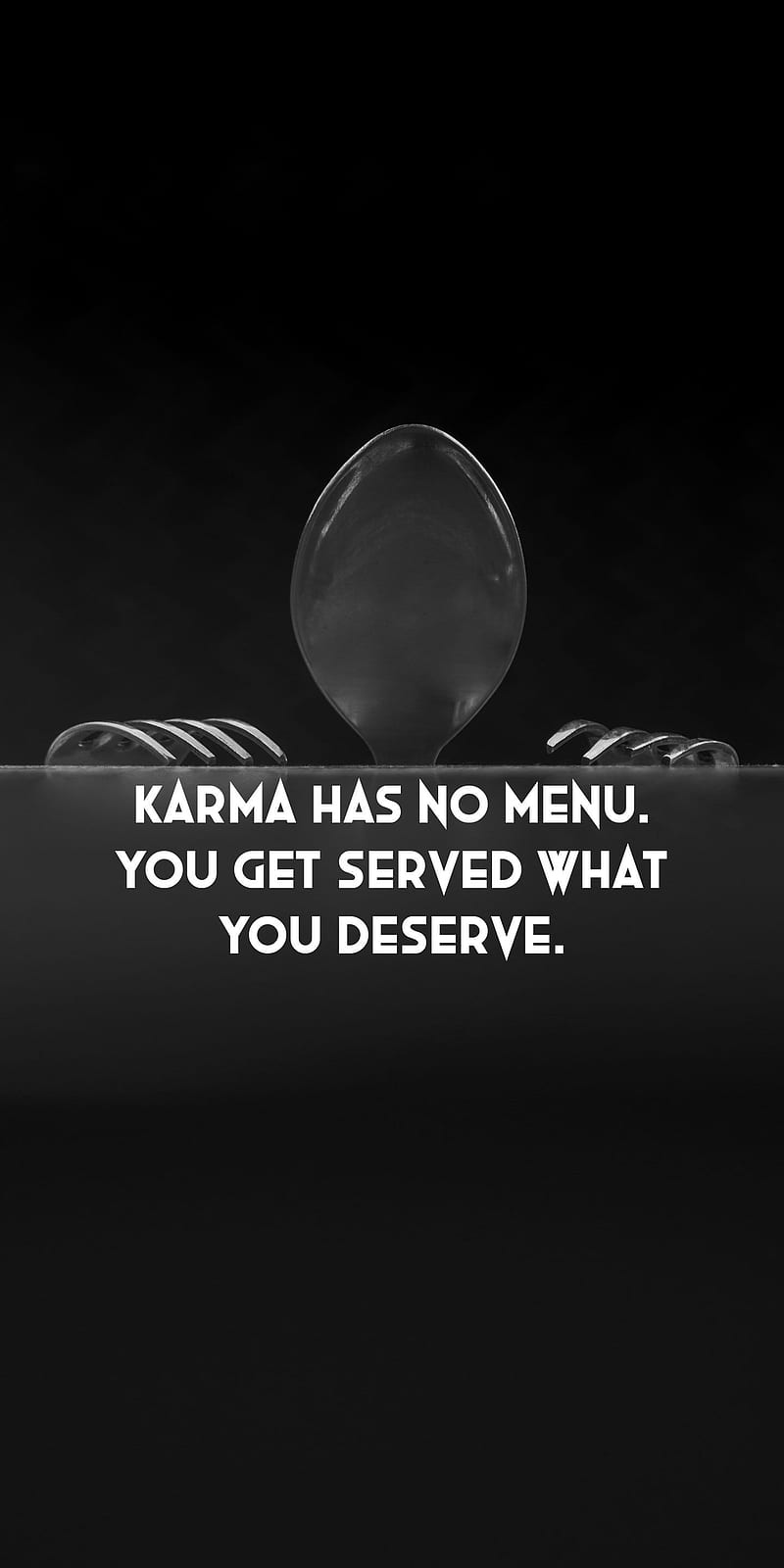 Karma Quotes, black screen, HD phone wallpaper | Peakpx