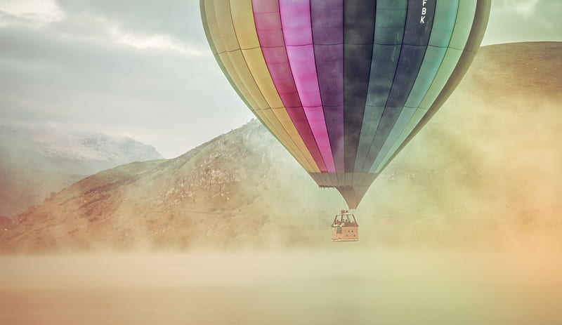 Colorful Hot Air Balloon, air-balloon, nature, colorful, HD wallpaper